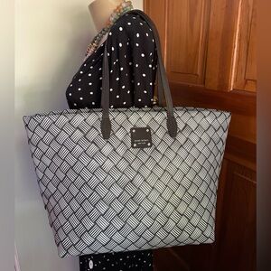 HENRI BENDEL LARGE WOVEN CENTENNIAL STRIPE MARKET TOTE Shoulder Bag